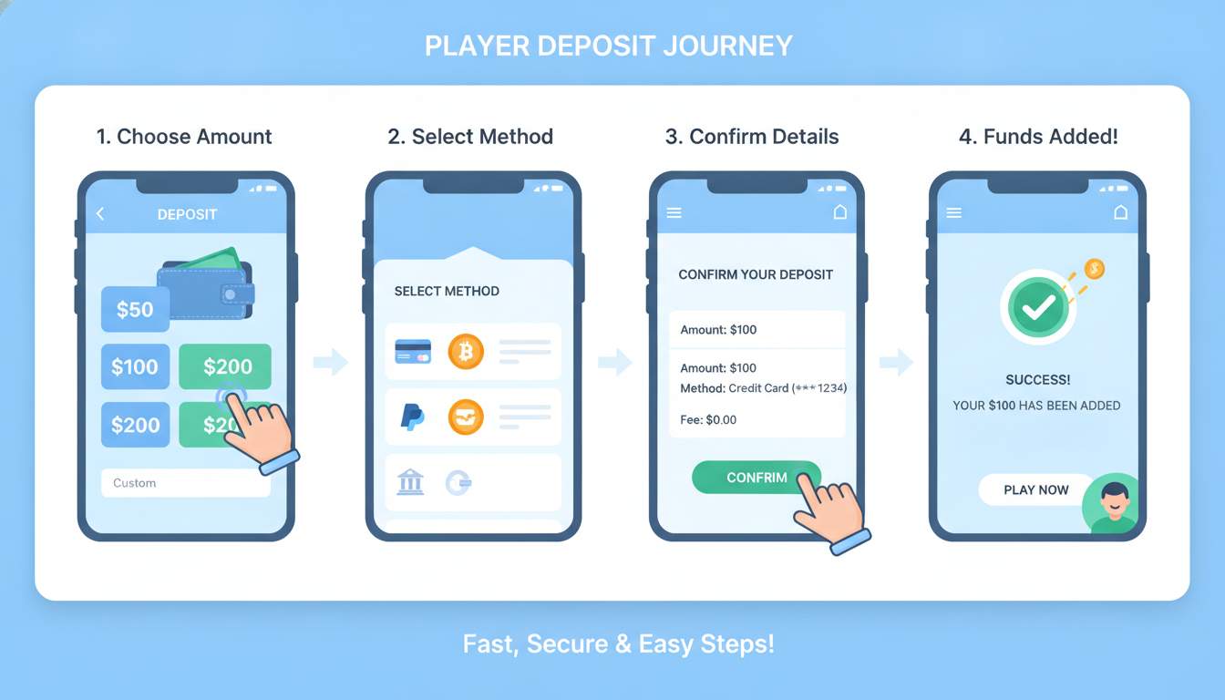 Step 2: Deposit Funds Deposit step at Bitguruz Casino