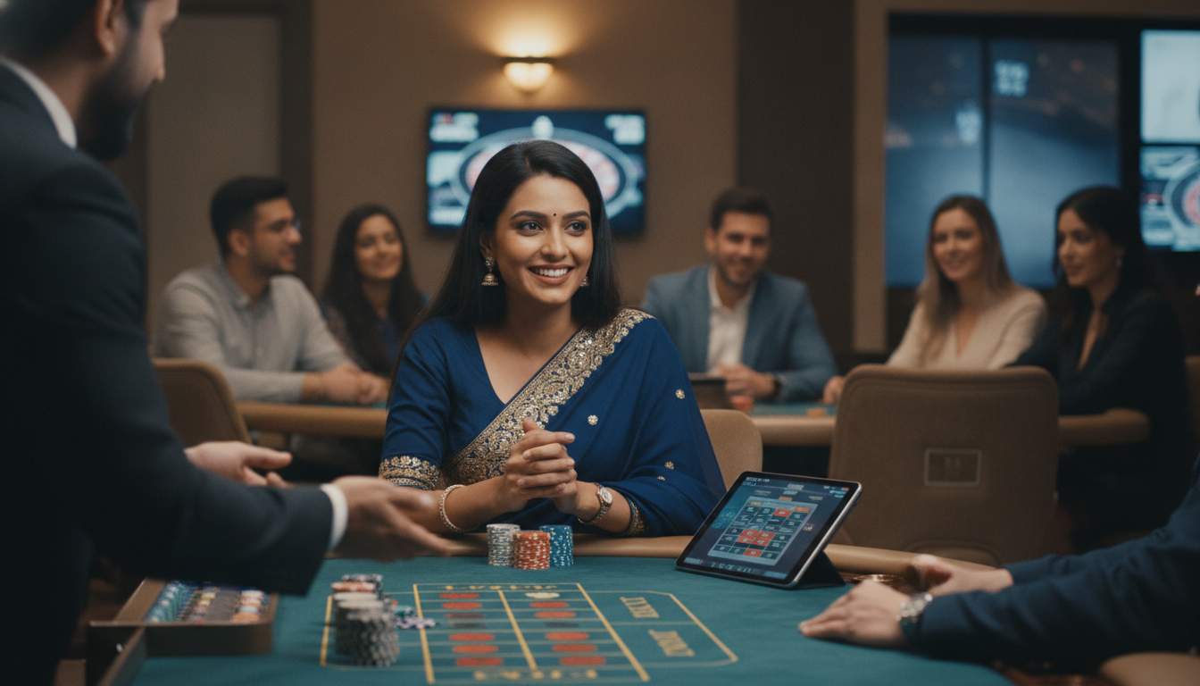 Live Casino Action Woman playing live dealer games