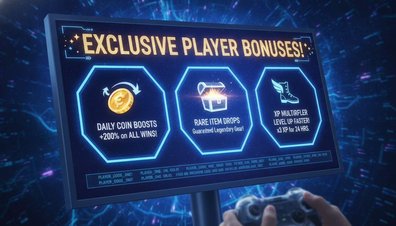 Exclusive Bonuses Just for You Exclusive bonuses displayed on a screen