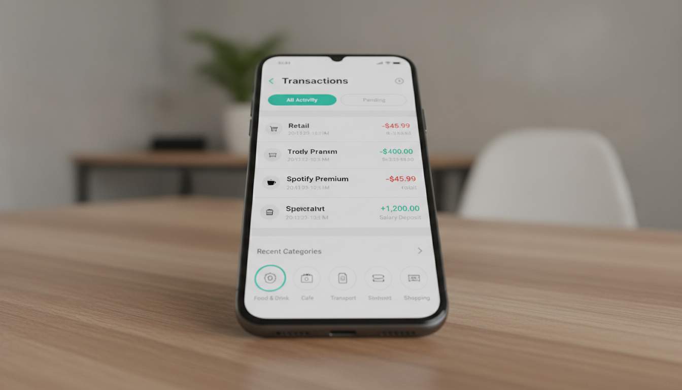 Keep Track of Your Transactions Transaction history overview on a mobile app